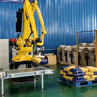 Joint Robot for Dust Free Unpacking and Feeding of Bag Quicklime Powder with Automatic Lime Powder Depalletizing