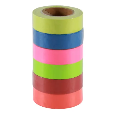 Factory Direct Sales Blue Lime Green PVC Area Marking Flag Flagging Tape