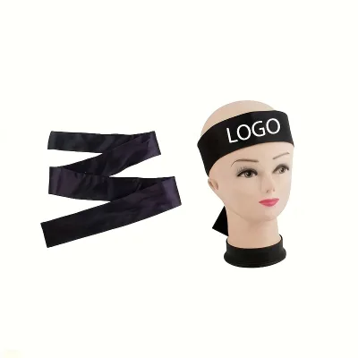 JX Custom Ethnic Chiffon Stretchable Breathable Sweat Resistant Sport Headband for Running Tennis with Elastic Tie Back