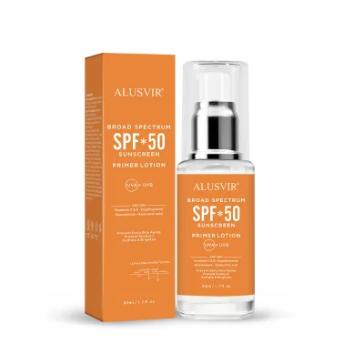 Vitamin E SPF 50 Sunscreen Primer Lotion with UV Protection for Face & Body Brightening-Customizable OEM/ODM Private Label