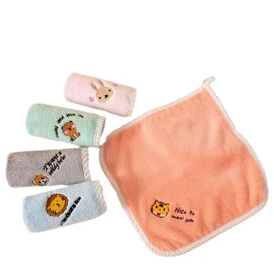 25*25 cm Fleece Coral Stock Ready Kitchen Wash Cloth Microfiber Towel for Home Cleaning Wholesale
