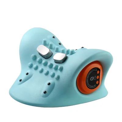 Hot Selling Home Rechargeable Neck Massager Wireless 6 Speed Powerful Vibration Pulse Hot Compression Spinal Massage Pillow