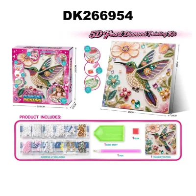 DIY Kit Printed Canvas Handmade Art Craft 5D Pearl Ornament Painting Educational Toys