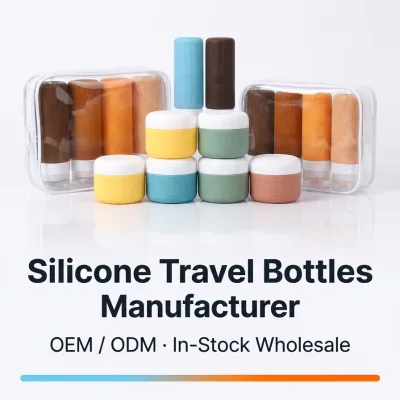 Food Grade Silicone Travel Bottles Reusable Leak Proof Travel Kit Gym Outdoor Camping Travel Essentials Wholesale