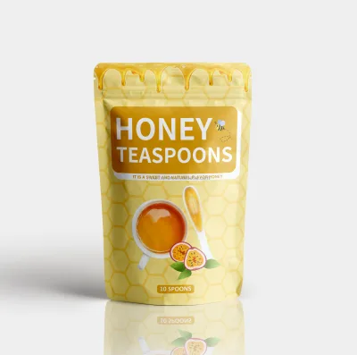 Branded Spoon Honey Pure Honey Tea Passion Fruit Flavor Disposable Modern Luxury Honey Spoon for Honey 10pcs 12grams
