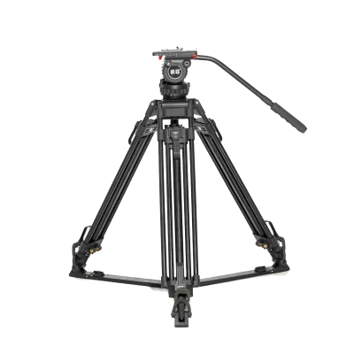 Hot Selling Video Tripod Professional Heavy Duty Aluminum Shooting Tripod with Fluid Head Carry Case for DSLR Camcorder