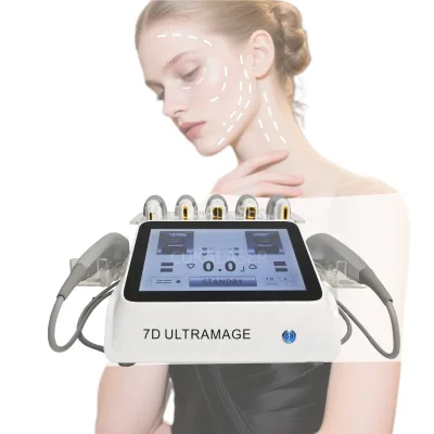 Professional 7D Ultrasound Machine Portable Facial Lifting Slimming 7 Cartridges Ultrasound Machine