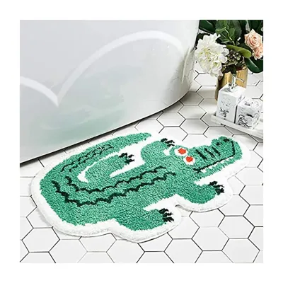Cute Little crocodile Custom Shaped Rug with Polyester Pile Custom Shape Rugs Hand Made Tufted Acrylic Fluffy Wool Animal Rug
