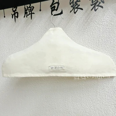 Custom Clothing Store Hanger Non-slip Wooden Cover Anti-shoulder Linen Cloth Dust Cotton Linen Canvas Cover Non-slip Wooden