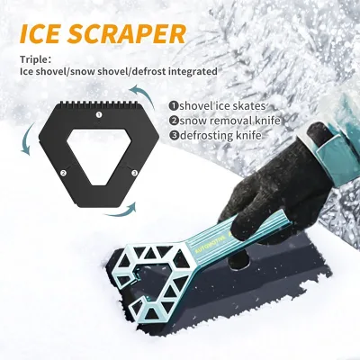 Anjuny Portable ABS Plastic Ice Scraper Snow Brush Head Luxury Design Car Windshield Vent Detachable Tool Multipurpose Model
