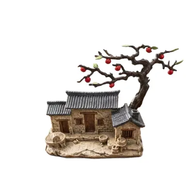 New Chinese-style Zen-inspired Metal Persimmon Incense burner Ornament for Home Office Antique Shelf Tabletop Decoration
