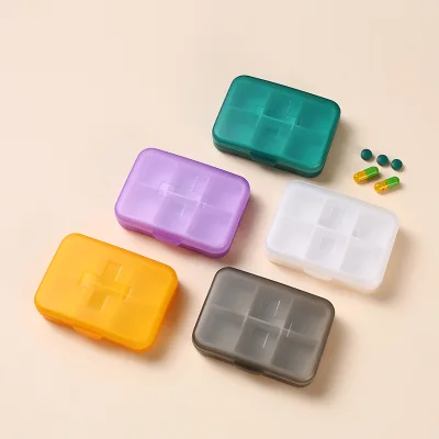 6-compartment Modern Minimalist Polypropylene Pill Box Portable Medicine case Medication Organizer Mini Travel-sized