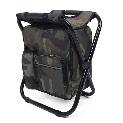Portable Foldable Lightweight Eco-Friendly Feeder Fishing Chair Cooler Bag Oxford Cloth Retractable Backrest 120-150Kgs Capacity