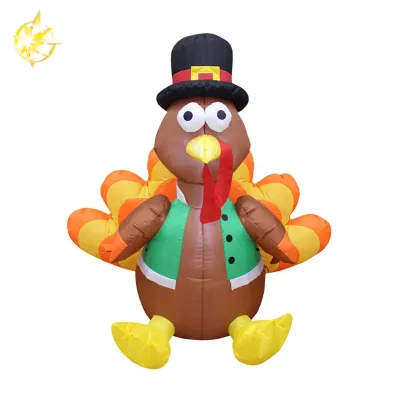 Custom Wholesale Happy Inflatable Turkey Toys Advertising Exhibit Perfect Thanksgiving Fall Outdoor LED Interior Decor
