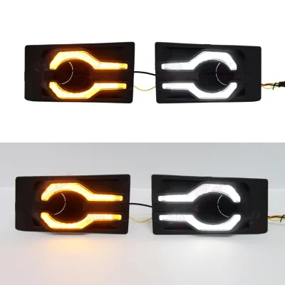 Dual Color LED Daytime Running Light with Start-up Scan Flow Turn Signal for Land Cruiser LC70 LC71 LC76 LC78 2024 2025 2026