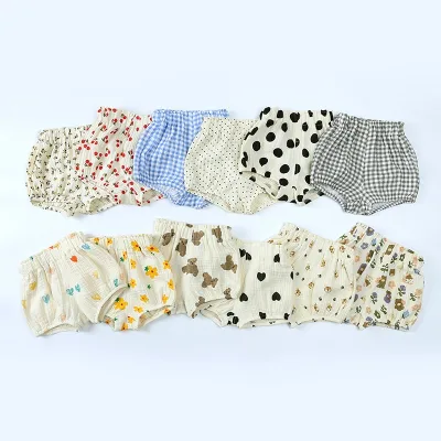 Unisex Summer Trendy Printed Large Pumpkin Shorts for Infants & Young Children Knitted Loose Pants