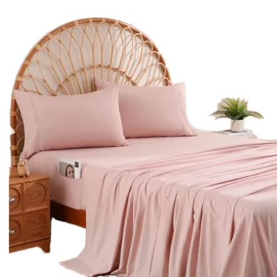Customized Pure-color Ultra-fine Fiber Bed Sheets and Pillowcases Set in Large and Extra-large Sizes