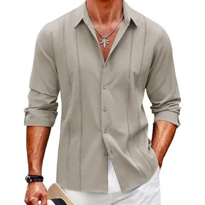 Men's Shirt Casual Button Down Shirts Long Sleeve Summer Beach Shirts