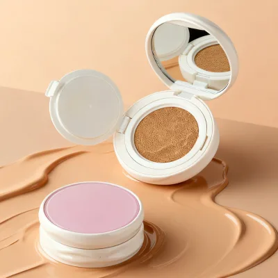 Private Label Dewy Cushion Foundation High Coverage Hydrating Glow Finish BB Air Cushion Even Skin Tone Custom Logo Makeup OEM