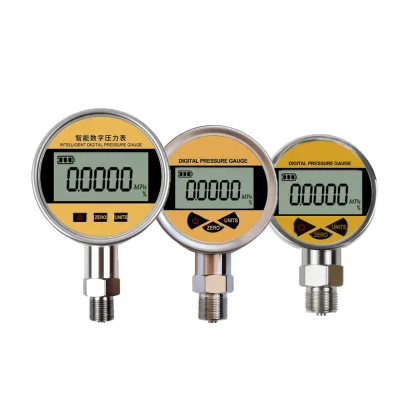 ESMPG-Y100/80/60 Battery Powered Digital Hydraulic Pressure Gauge Stainless Steel Shell Liquid/Gas Compatible -0.1~0~60MPA Range