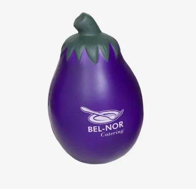 Custom Logo Eggplant Stress Ball Giveaway Squeeze Fidget Reliever Office Desk Gift