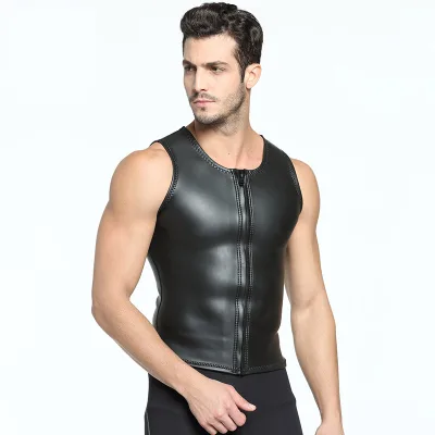 Customized Men 2mm Super Strtech CR Smooth Skin Rubber Front Zip Warm Surfing Swim Freediving Top Wetsuit JacketVest