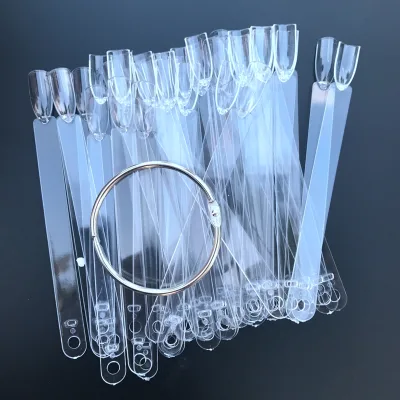 50pcs Transparent False Nail Art Tips Stick Polish Display Nail Gel UV