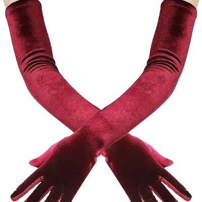 Wholesale Formal Evening Dress Warm Long Pleuche Velvet Gloves Banquet Party Opera Ball Gown Gloves