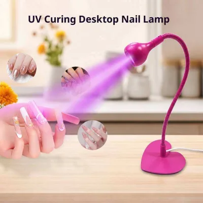 3w Gooseneck Straight Desktop UV Gel Nail Lamp with Fast Curing and Drying Function for Salon 7Color UV LED Nail Lamp