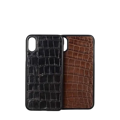 Custom Made Shockproof Embossed Crocodile Pattern Genuine Cow Leather Phone Case Cover for Iphone Pro Max Plus 12 13 14 15 Case