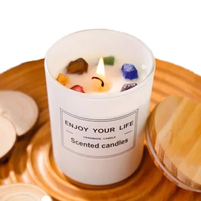 Handmade Luxurious Crystal Soybean Scented Candle Rose Fruit Ball Stick Eco-Friendly Beeswax Waxed Cotton for Wedding Easter