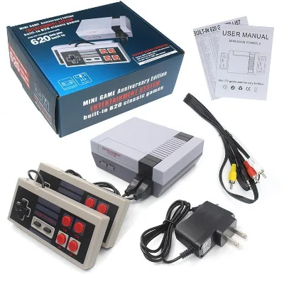NES620 TV game console, a childhood classic with dual controllers, nostalgic and retro  home game console