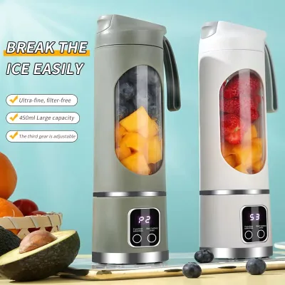 Mini Wireless Citrus Juicer USB Rechargeable Outdoor & Car Use Easy Clean Portable 450mL Blender