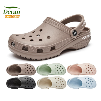 Deran OEM Summer Women's Men's Beach Sandals Breathable Double Wear Couple Shoes Outdoor Beach Shoe Classic Croc Clogs EVA