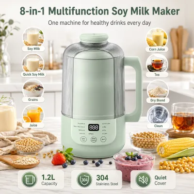 1.2L Large-capacity Almond Milk Maker Rice Paste Juice Energy-saving Silent Household Soymilk Maker