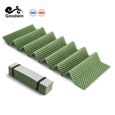 Portable Foldable Foam Egg Crate Sleeping Mat Silver Film Camping Mattress Dampproof