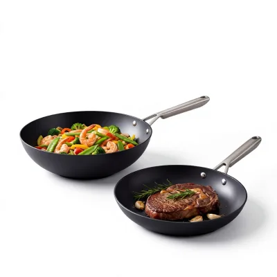 High Quality and Best-selling Black Nitriding Series Heavy Iron Pot with Stainless Steel Handle for Frying and Stir Frying