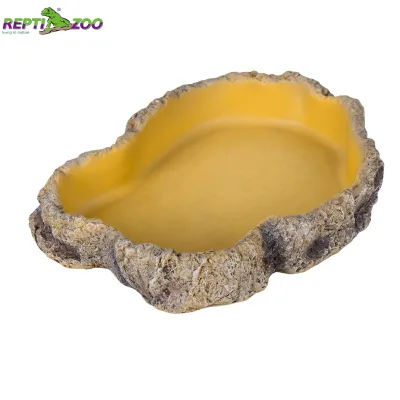 REPTIZOO OEM Logo Large Size Safe Resin Eco-Friendly Durable Reptile Water Bowl & Food Dish for Reptiles Lizards Geckos