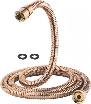 Doflex Flexible,Extension Shower Hose Rose Golden Double Lock with Brass Nuts