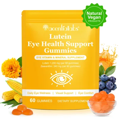 Acentiallabs Zeaxanthin Lutein Gummies Vitamin and Mineral Supplements Blueberry Lutein Gummies for Eye Health Visual Support