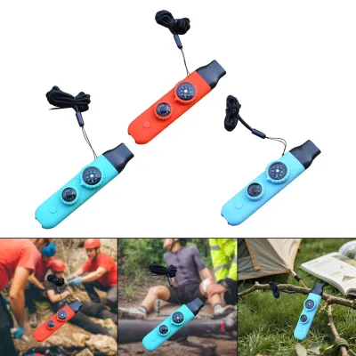 Emergency Boating Fishing Survival Whistle Seven Tools Portable Magnifier Reflector Mirror for Outdoors