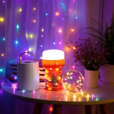 Camping Lantern Retractable String Lights, Type-C Charging Emergency Light Magnet Hook, Portable Tent Light Party Decoration