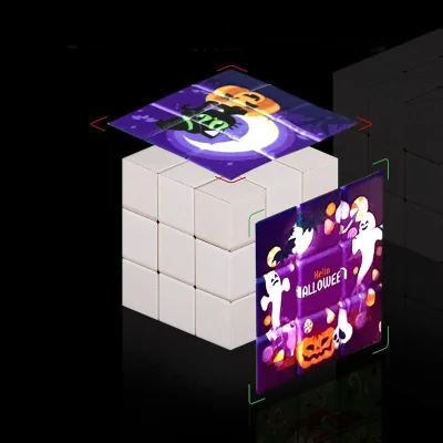 Smooth - Turning Matte Finish 3x3 Cube for Halloween, Festive Puzzle with Spooky Designs, Fidget Toy