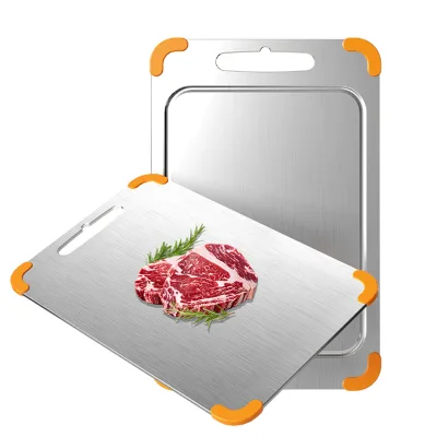Groove 304 Stainless Steel Antibacterial Dishwasher Safe Eco-Friendly Cutting Board-Medium Size