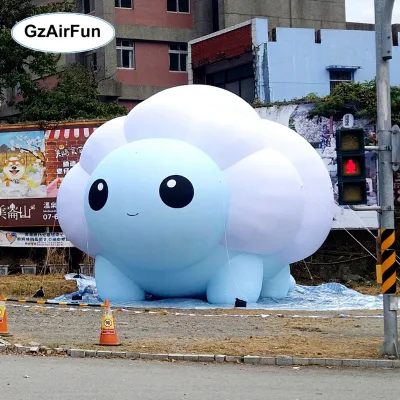 Giant Inflatable Cloud Mascot Animal Models Built-In Fan Multi-Printing Options Customizable Cartoon Character for Advertising