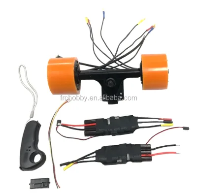 83mm 90mm Dual Drive Electric Skateboard Kits with PU Material Sensored Hub Motor