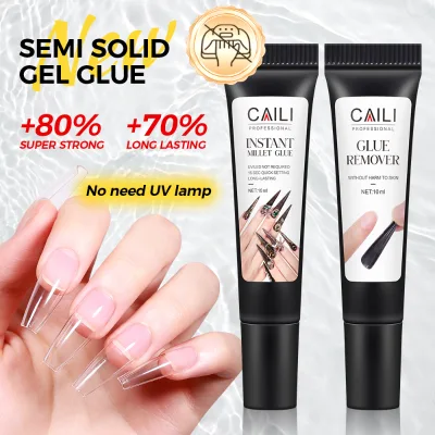 2024 Hot Sale New Semi Solid Gel Nail Glue LED Lamp Source French Style Fast Drying for Press on Nails Tips