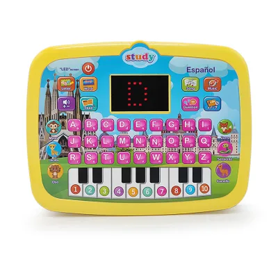 Spanish Language Intelligent Learning Machine LED Screen Mini Simulation Laptop Toys Tablet Children