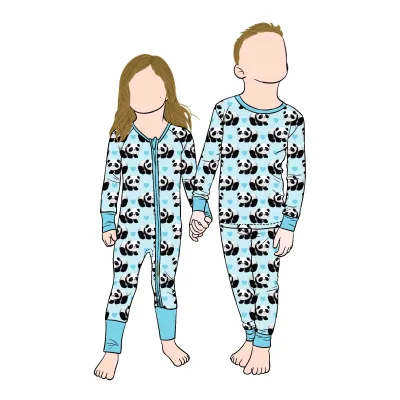 Customizable New Bamboo Fiber One-piece Pajamas for Boys and Girls for Daily Wear Available for Wholesale in Stock