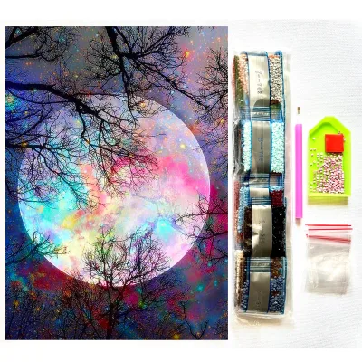 Wholesale Painting by Numbers Diamond Painting Arts Craft for Home Decor Moon Night Picture